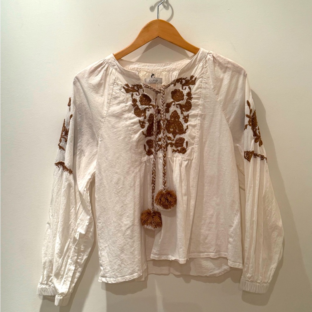 CUPIO 100% cotton top with tassels (matching pants listed separately)